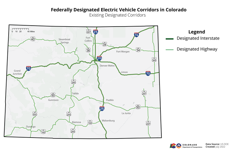 Map of existing alternative fuel corridors.
