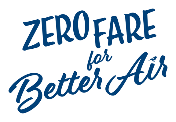 Zero Fair for Better Air, RTDs free transit in August 2022 logo