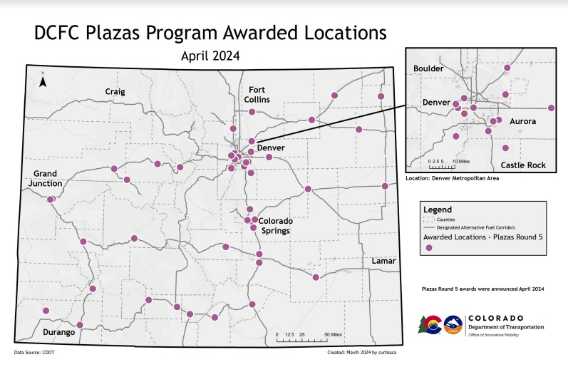 DCFC Plazas Round 5 Awardee Map detail image
