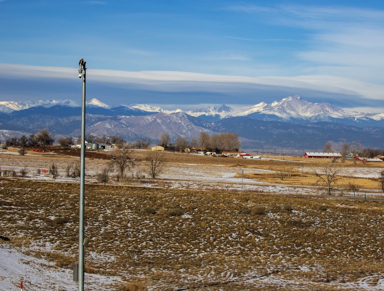 CCTV with mountains in the background