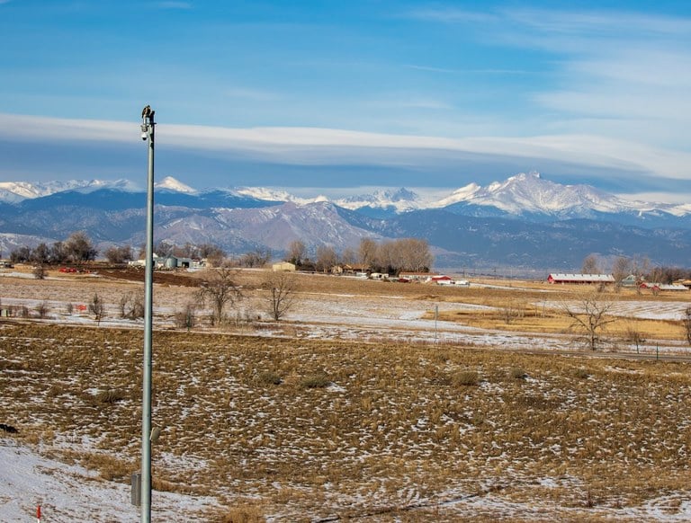 CCTV with mountains in the background