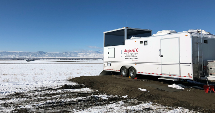 Temporary Air Traffic Control Tower at Northern Colorado Regional Airport