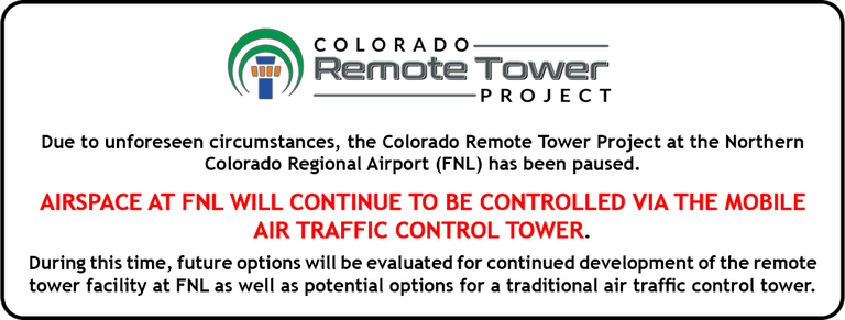 Notice of Remote Tower Project Pause