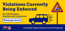 The Colorado Speed Enforcement Program is currently enforcing speeding violations on CO 119 between Boulder and Longmont. Drivers exceeding posted speed limits will be issued a warning by mail. thumbnail image