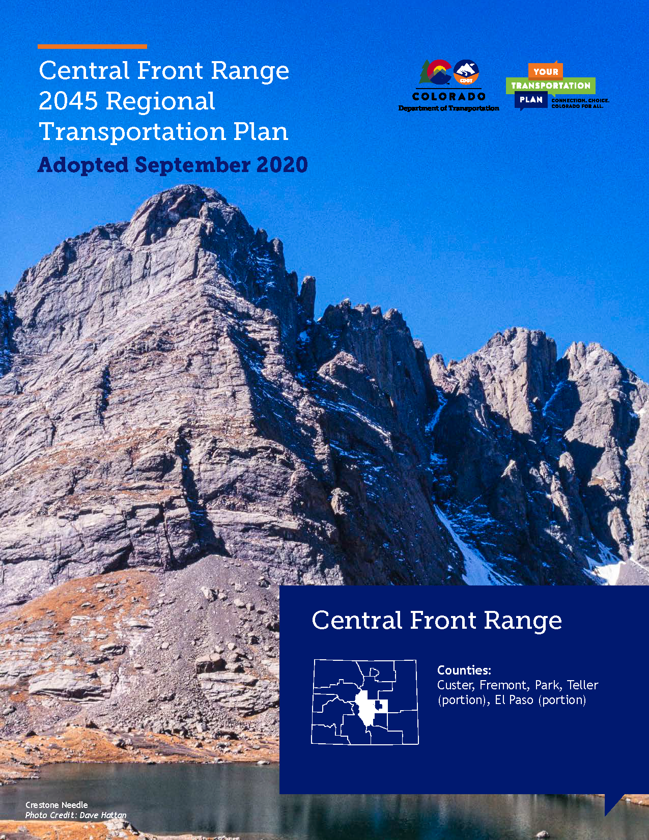 2045 Regional Transportation Plan, Central Front Range Cover Page detail image