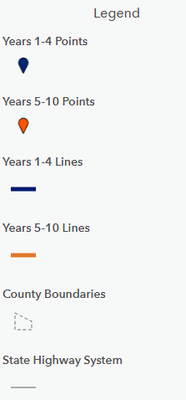 legend for interactive map below