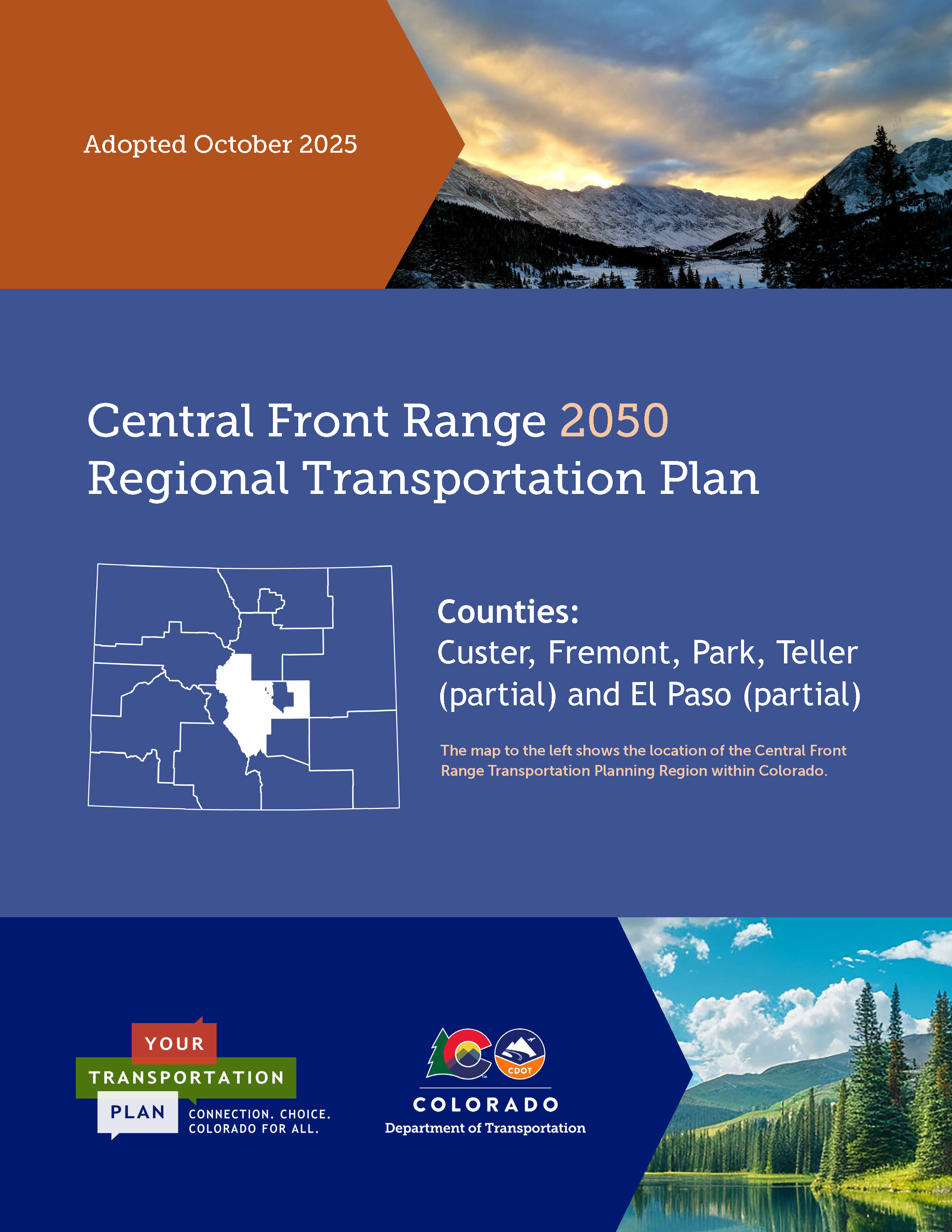 2050 Central Front Range Regional Transportation Plan Cover detail image