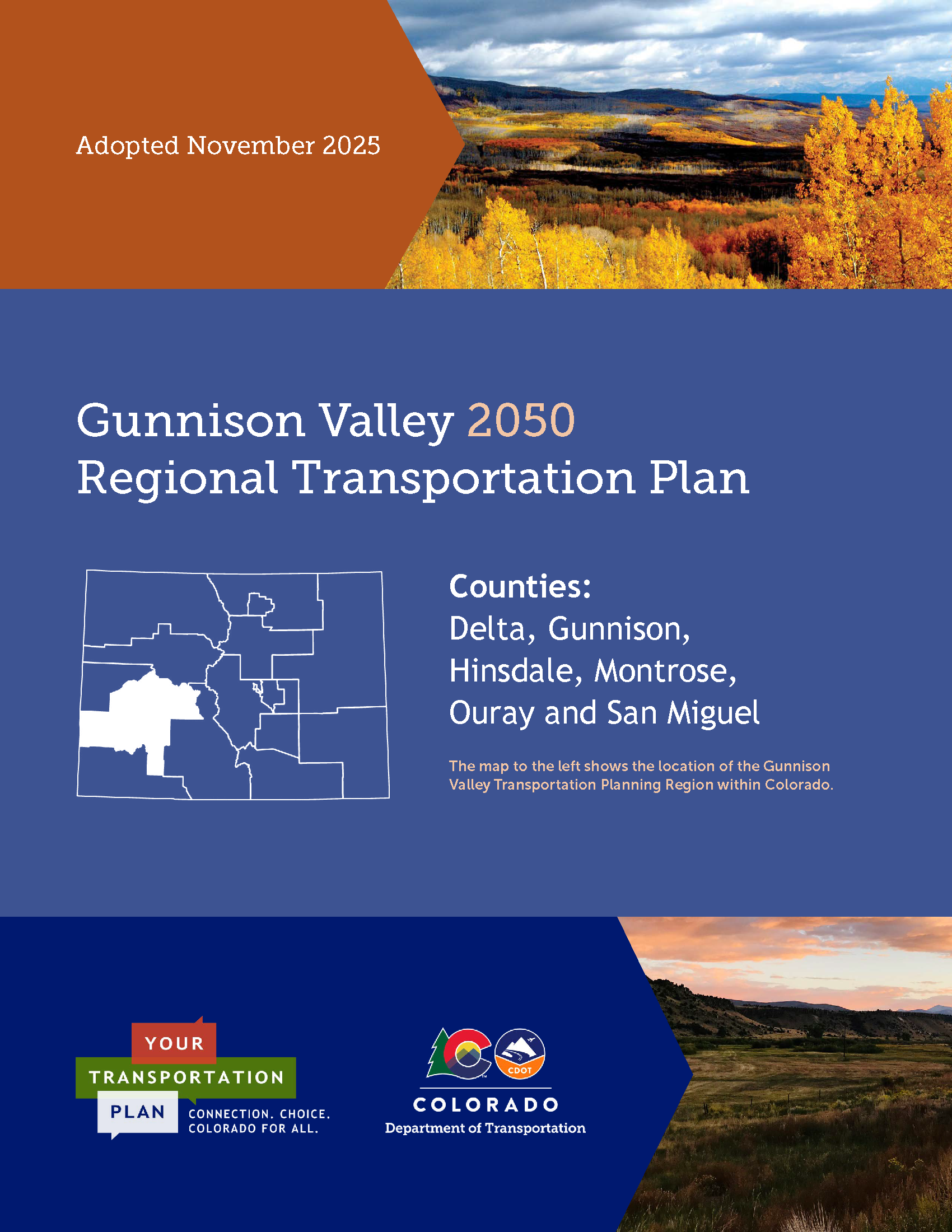 2050 Gunnison Valley Regional Transportation Plan Cover detail image