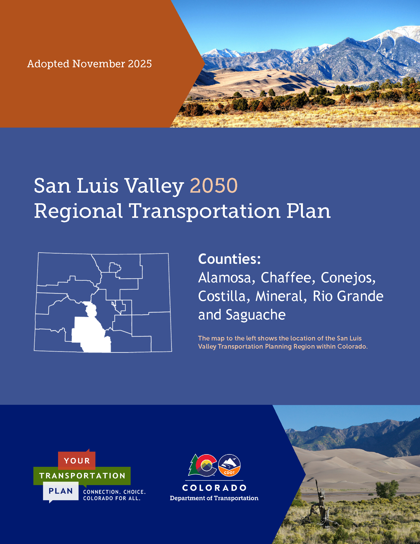 2050 San Luis Valley Regional Transportation Plan Cover detail image