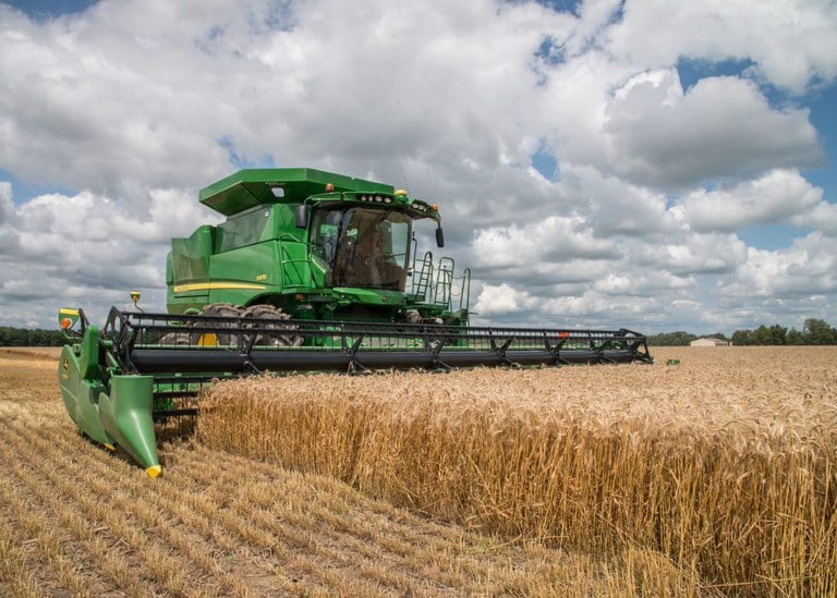 tractor in a field