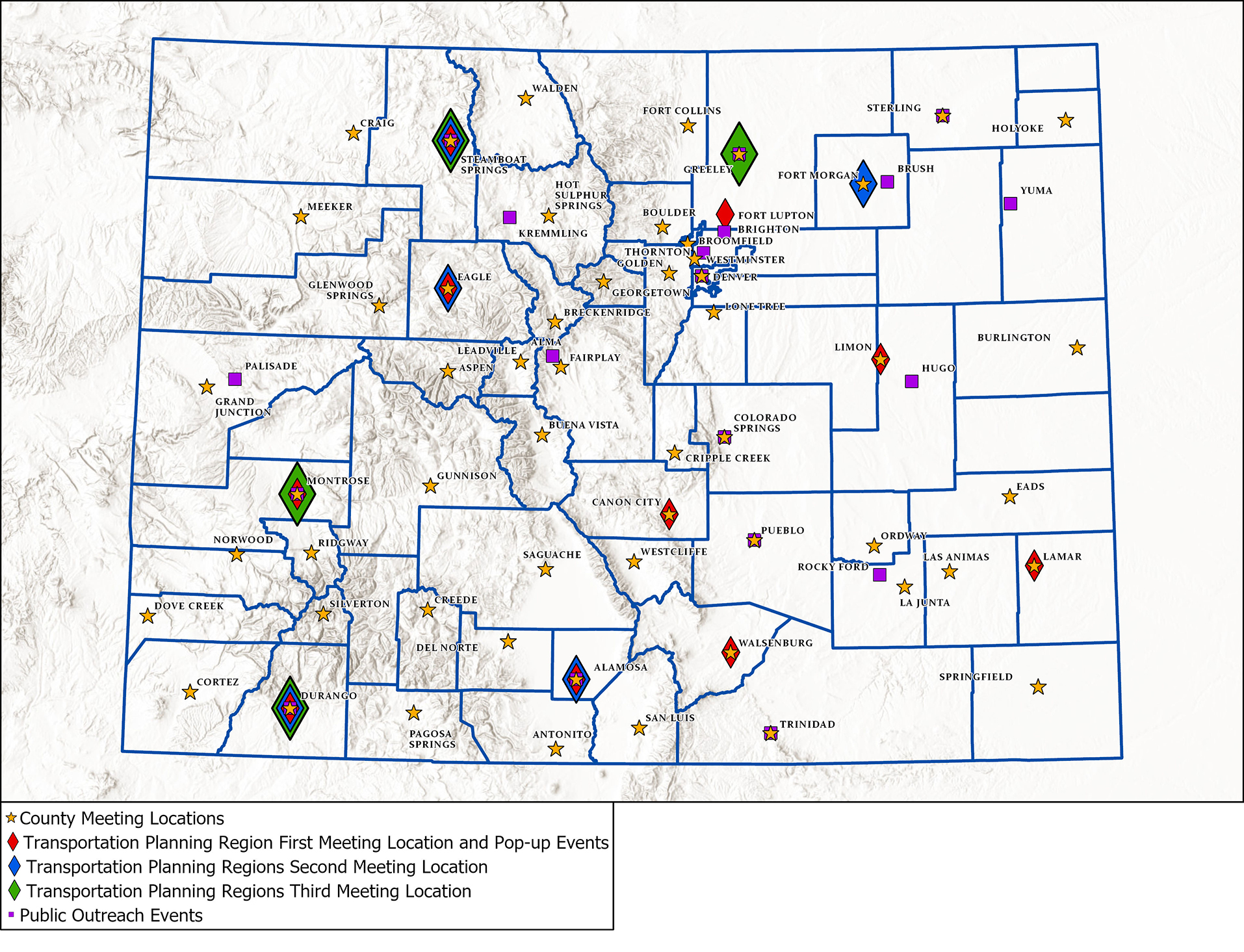All Transportation Planning Regions Map of Pop-ups, County Meetings and Public Outreach with Labels Resized.jpg detail image