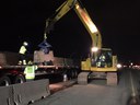 Crews installing temporary barrier thumbnail image