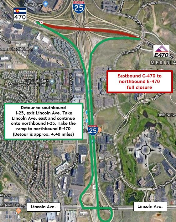 Weekend Closure EB C-470 to NB E-470 detail image
