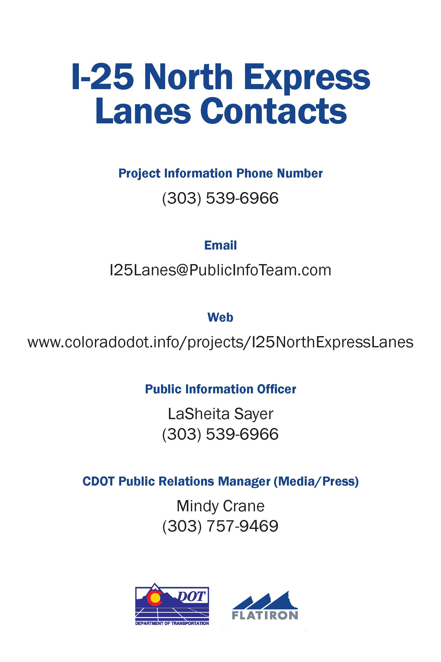 I25 North contact list detail image