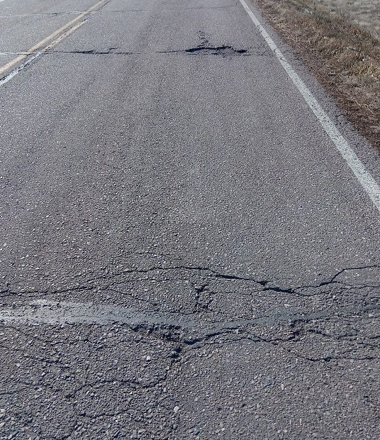 Cracked Asphalt on highway.