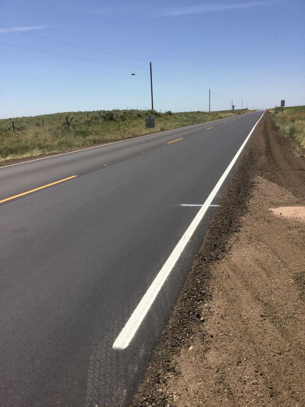newly paved and striped CO 52