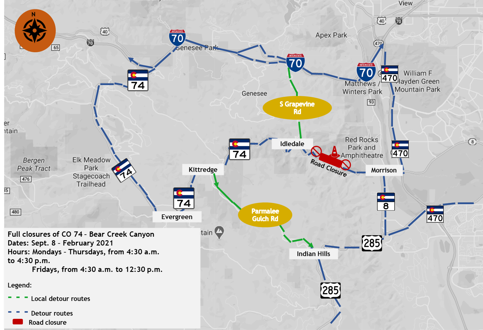 CO 74 Updated Detour Map.png detail image