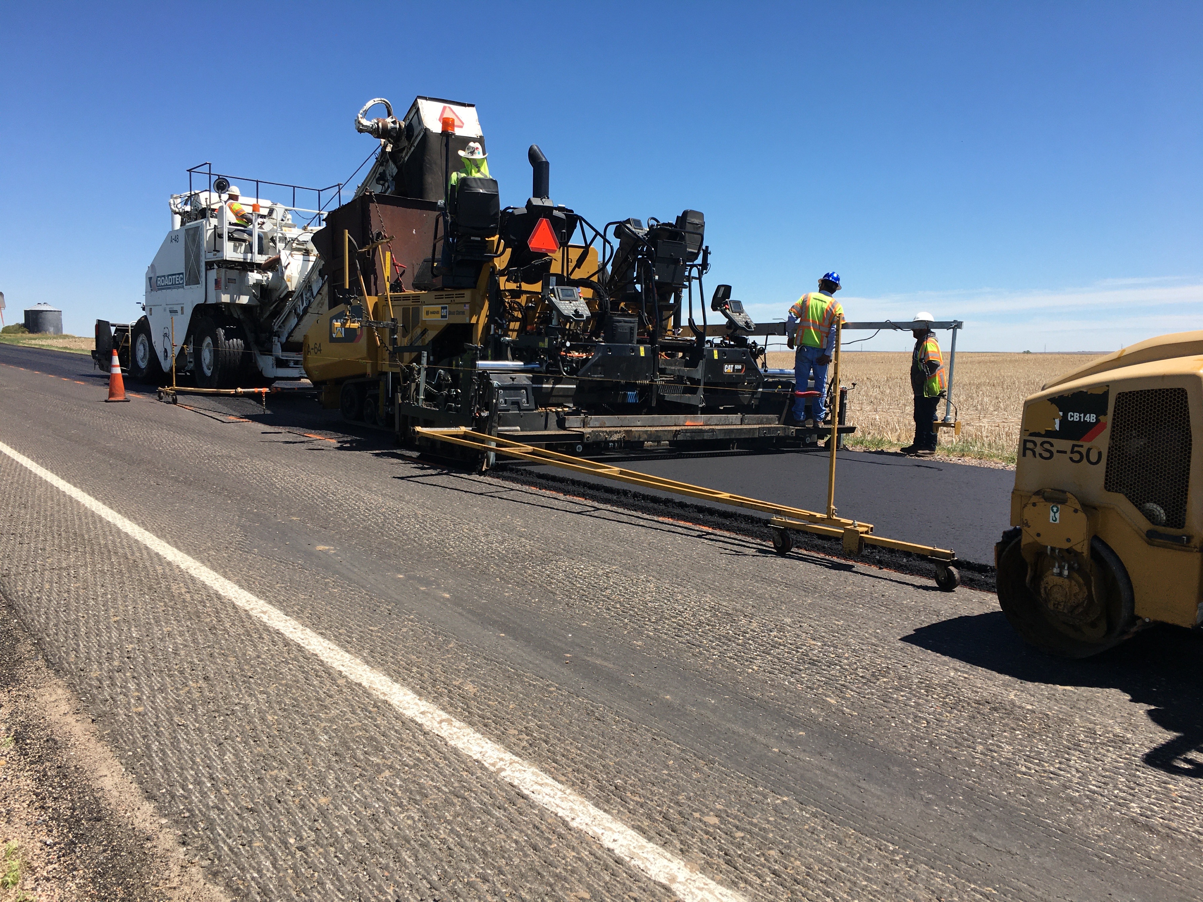New road surface being laid on CO 79 detail image