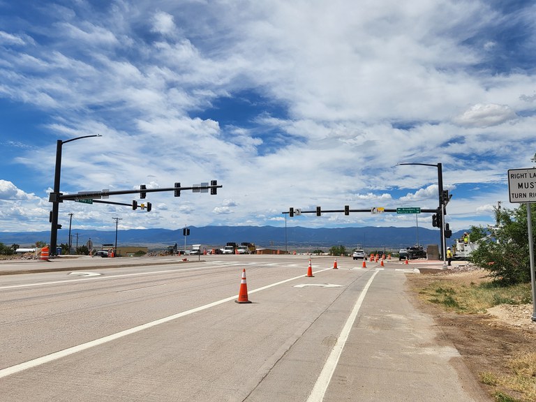 Newly widened, improved and signalized intersection on CO 115 at Broadway in Penrose. Photo Holly Lundquist.