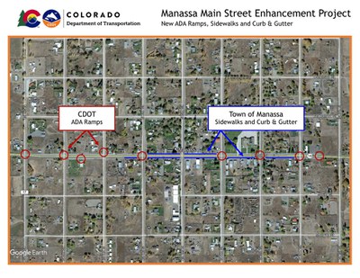 Manassa Main Street Project Map