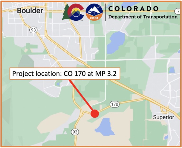 Project location map - CO 170 at MP 2