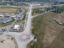 September 2021-Drone aerial of the CO 52 completed roundabouts. Photo provided by CDOT. thumbnail image
