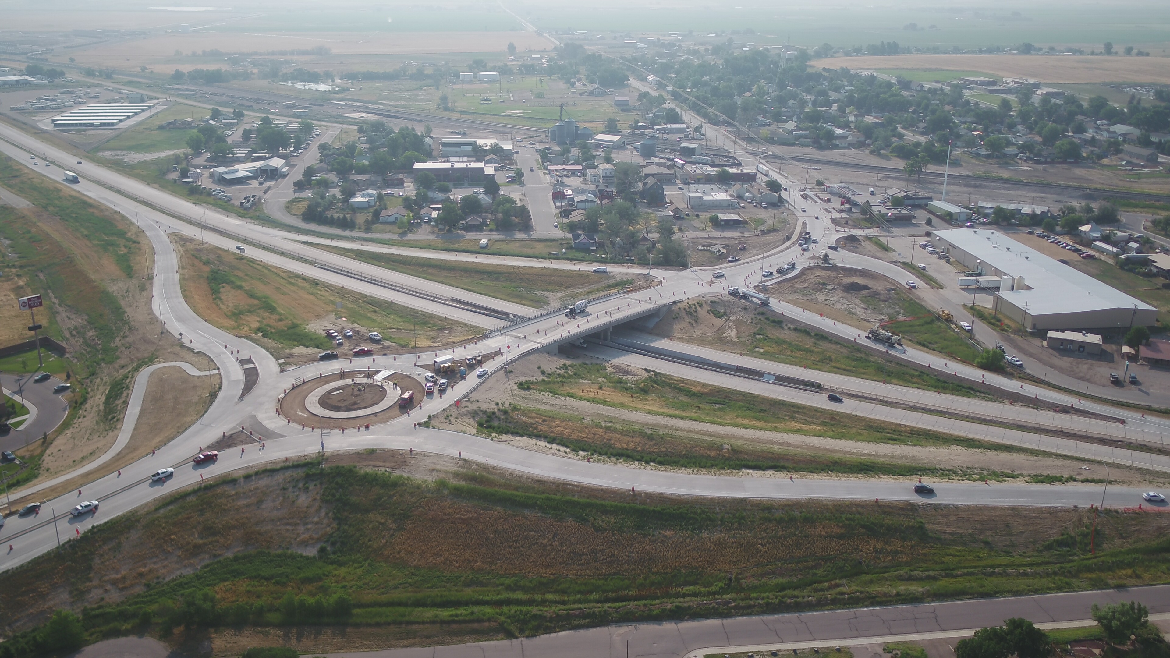 July 2021, crews working on the second roundabout at the I-76 ramps to CO 52. Photo courtesy of CDOT. detail image