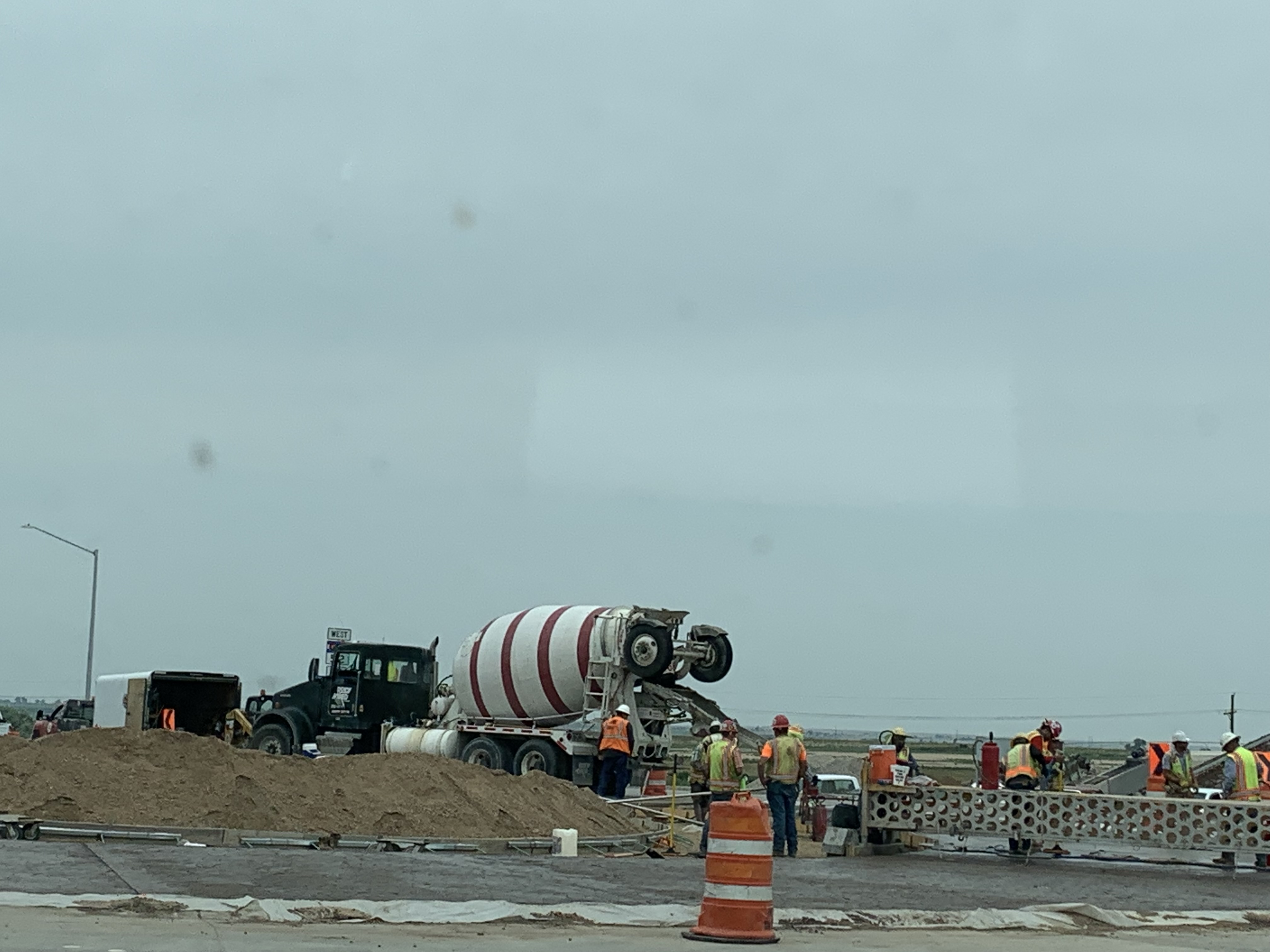 August 2021-Crews pour new roundabout on CO 52. Photo provided by Baseline Engineering Corporation. detail image