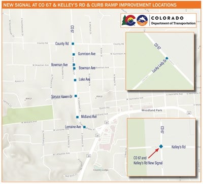 CO 67 & Kelly's Rd. Work Zone Map
