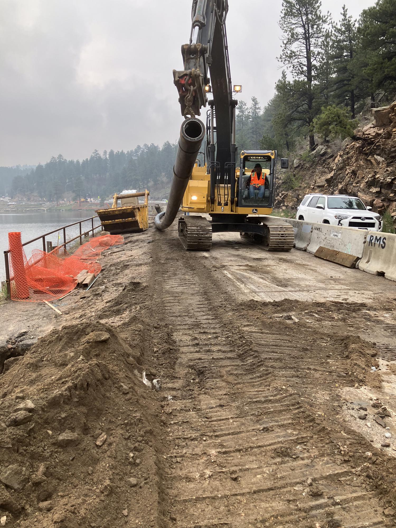 Crews prepare for the waterline replacement along CO-74. detail image