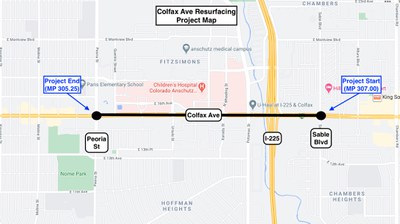 Colfax Work Zone Map