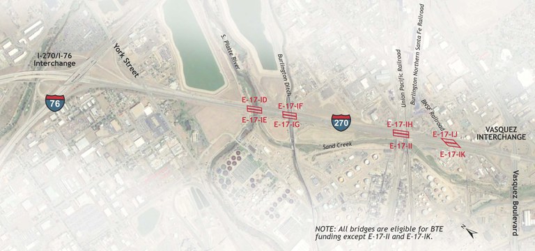 I-270 critical bridges project location map