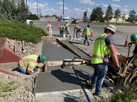 Curb ramp work underway at US 24 Spur and 6th in Limon.jpg detail image