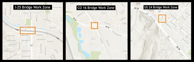 El Paso County Bridge project location maps