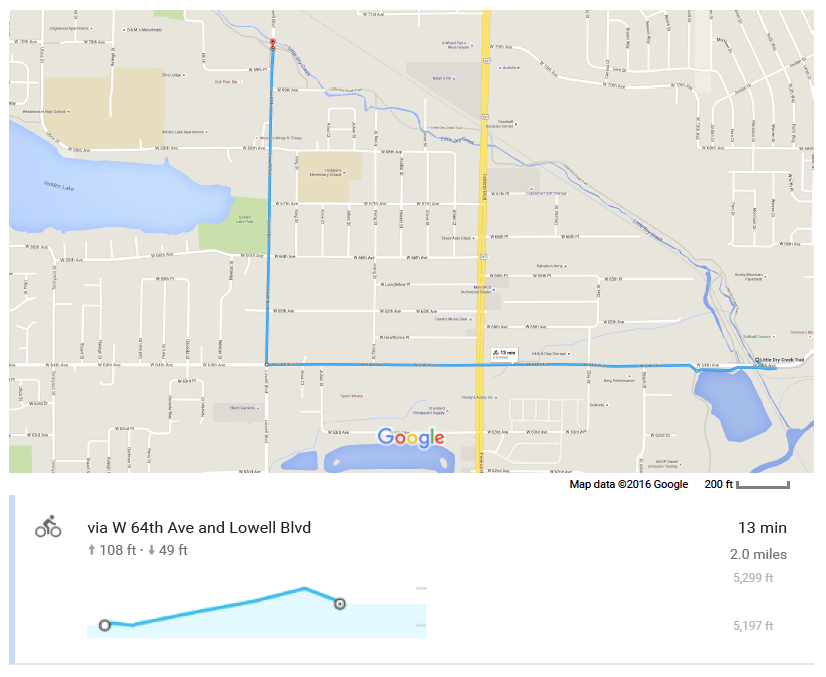 Bike Detour Map July 2016 detail image