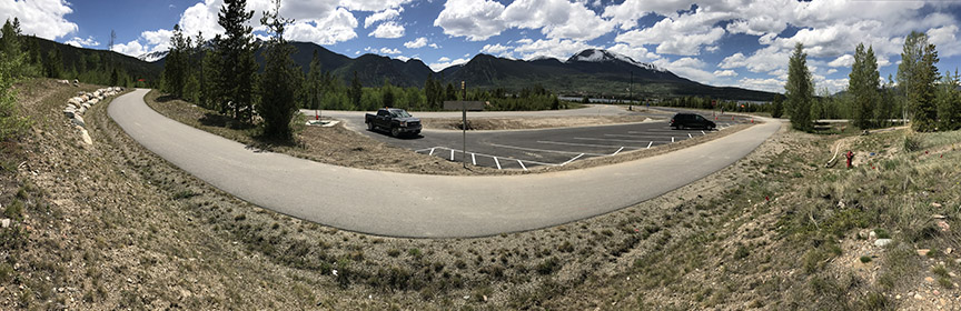 Newly constructed Dicky Day connector path parking lot detail image