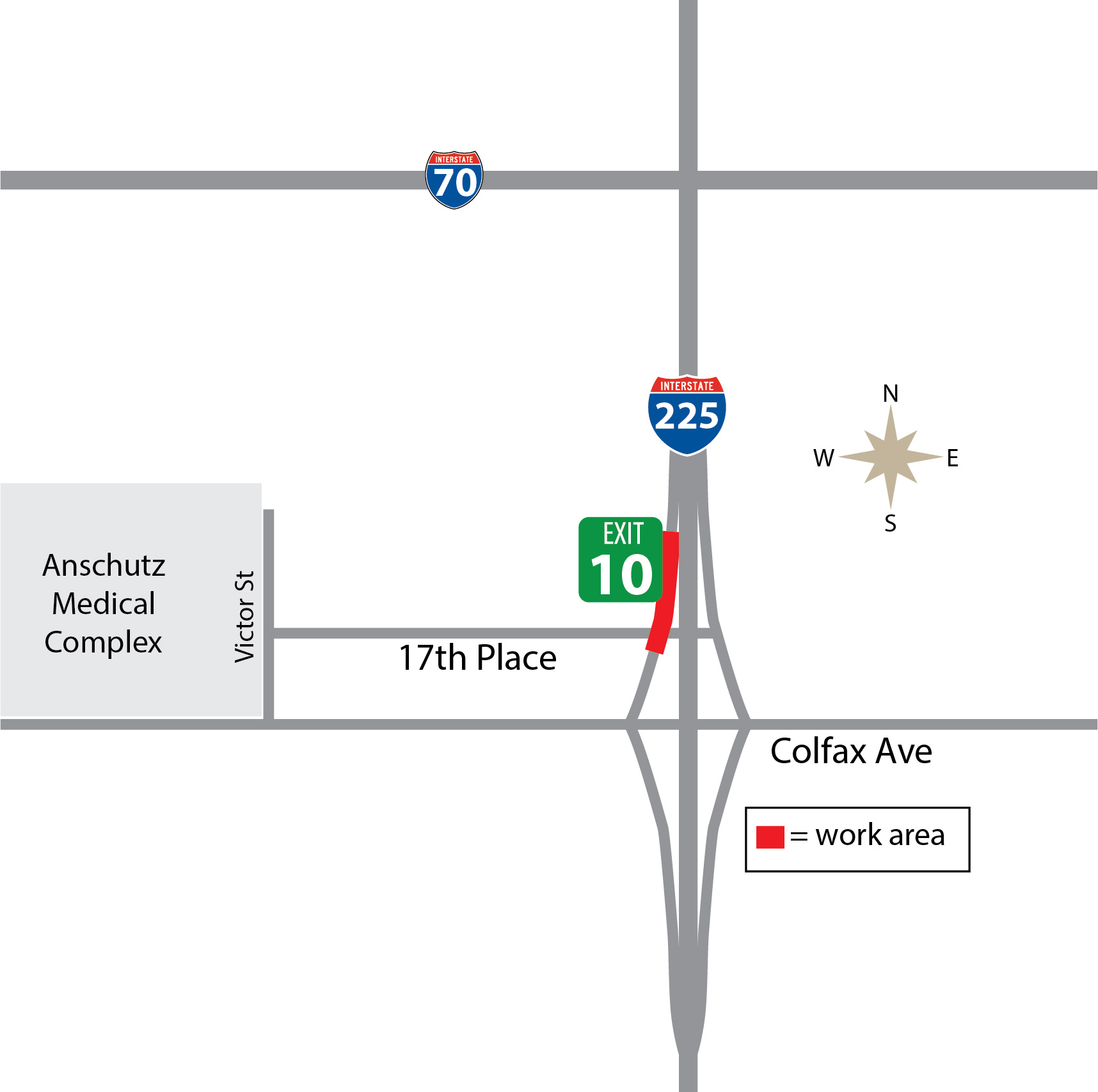 I-225 and 17th Place map