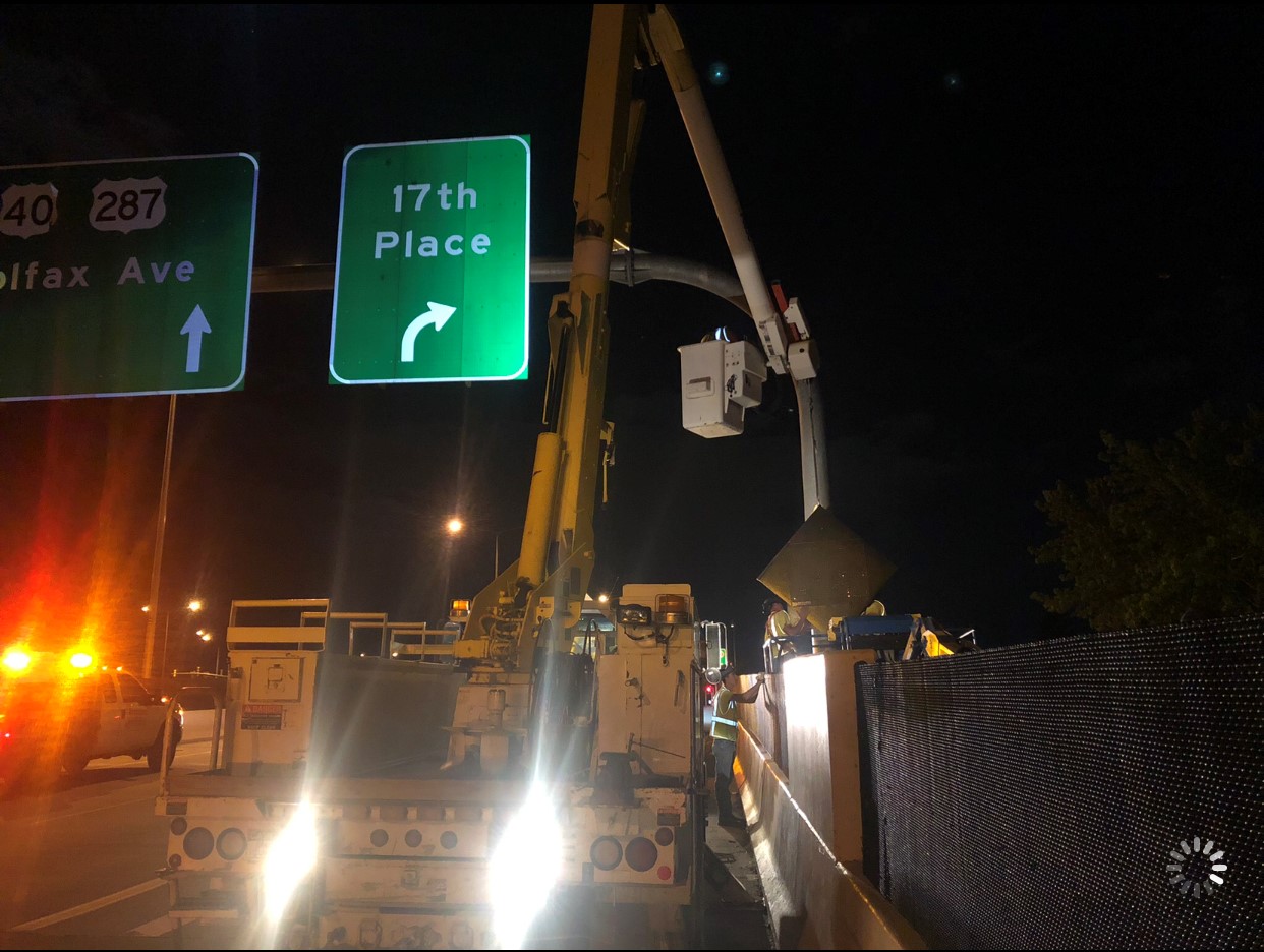 New safety improvement signs being installed off I225 off ramp in May 2019.jpg detail image