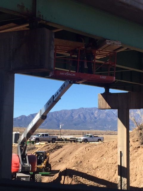 Closeup of bridge demolition crew prepping for southbound bridge removal detail image