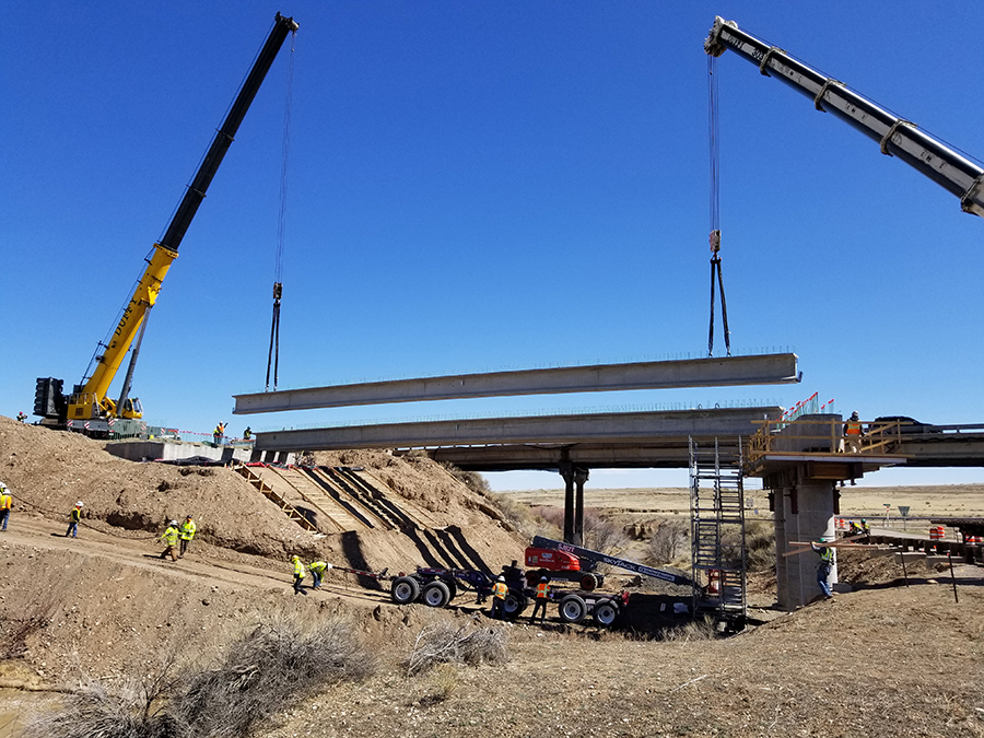 girders lowered onto new southbound bridge superstructure detail image