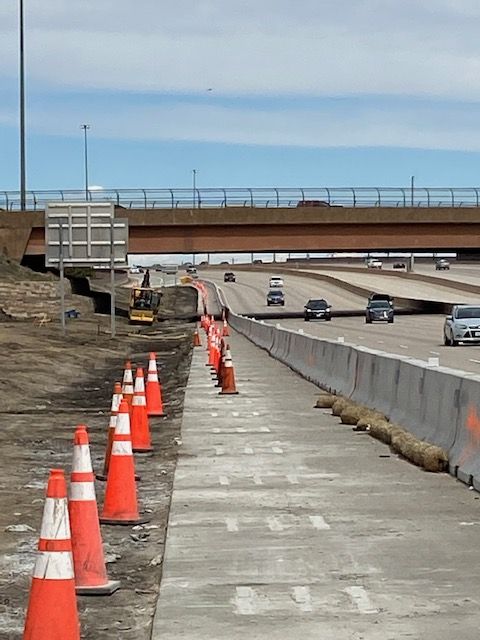 View of shoulder construction behind barrier at Exit 215.jpg detail image