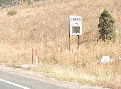 Variable Speed Limit Sign on Eastbound I-70