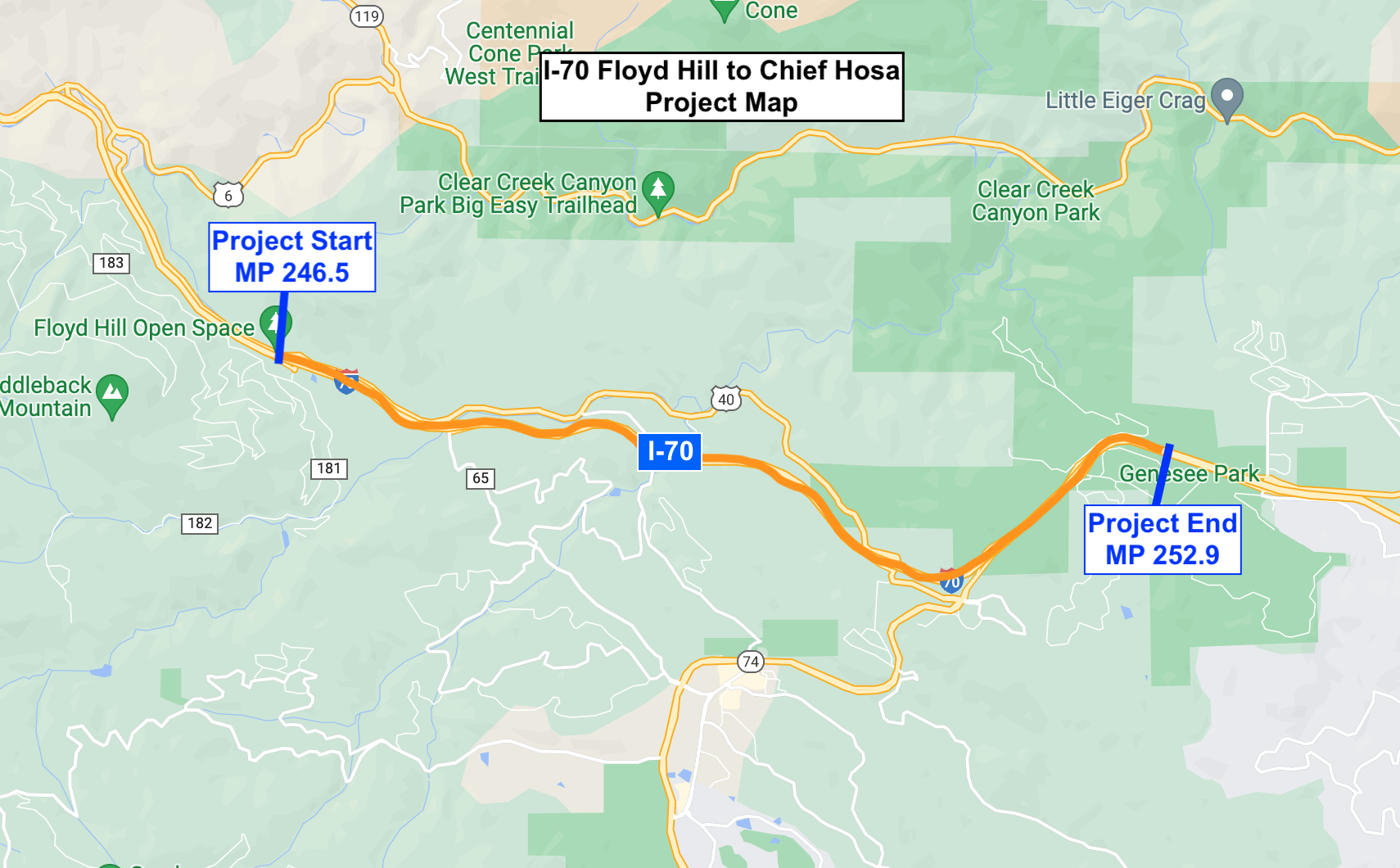 I-70 Floyd Hill Project Map.png detail image