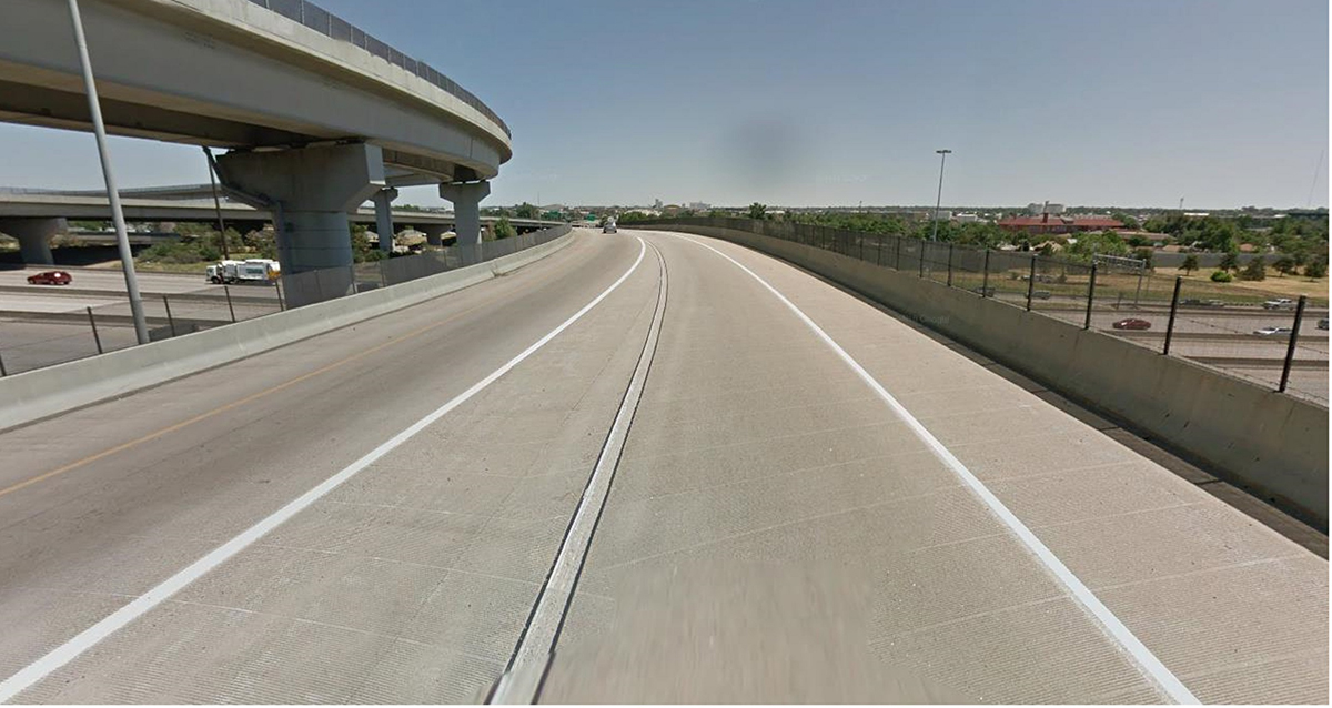 Polyester concrete overlays on bridge from I-70 East to Washington Street ramp, and I-25 south ramp to I-70 east (before)