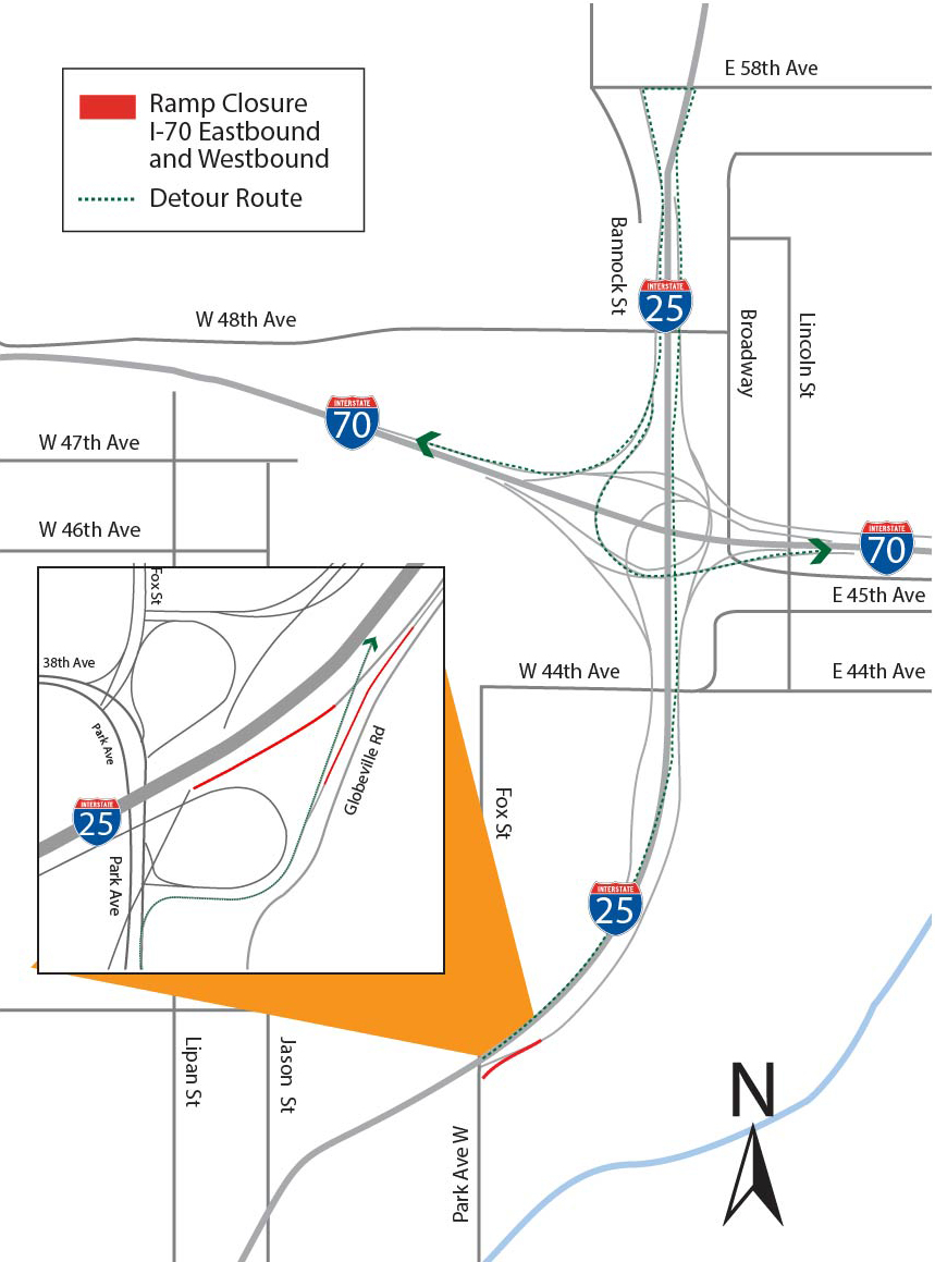 I-70 I-25 Bridges Map detail image