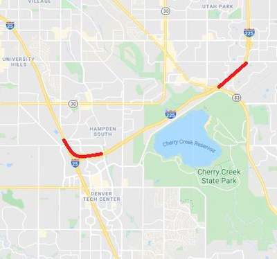 I-225 Ramp safety project map