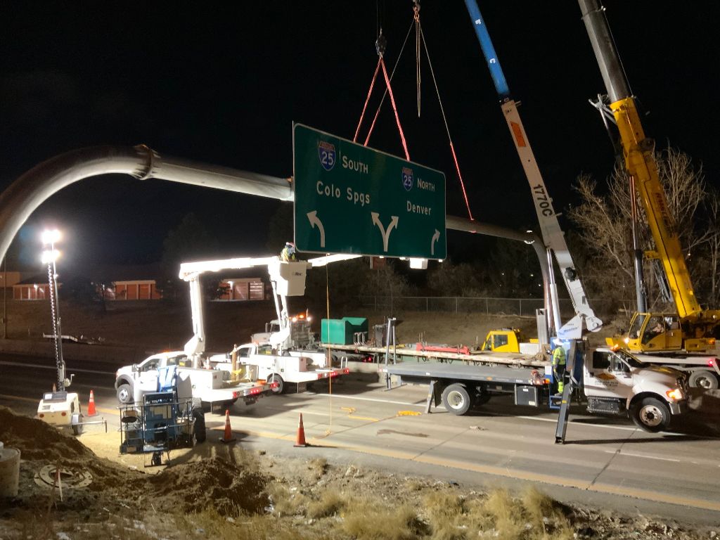 crews erecting sign during overnight hours.jpg detail image