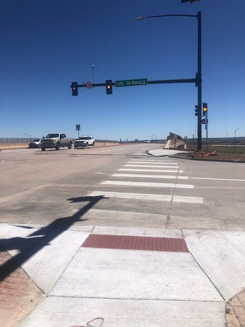 New curb ramp at I-25 on-ramp detail image