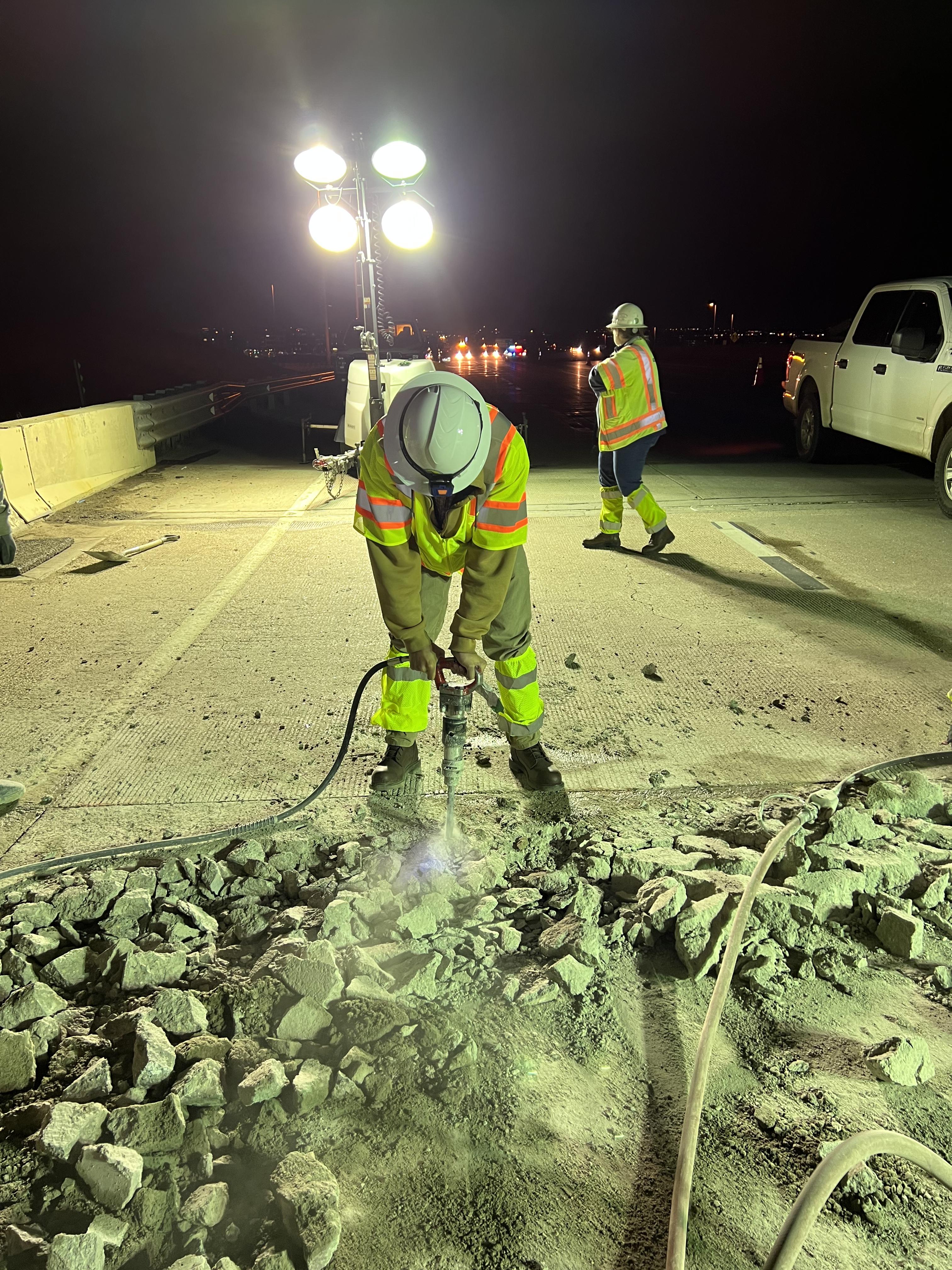 Breaking through concrete on I-25 in Douglas County detail image