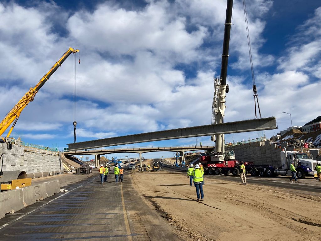Crews placing girders on new bridge superstructure Jan 4 2022.jpg detail image